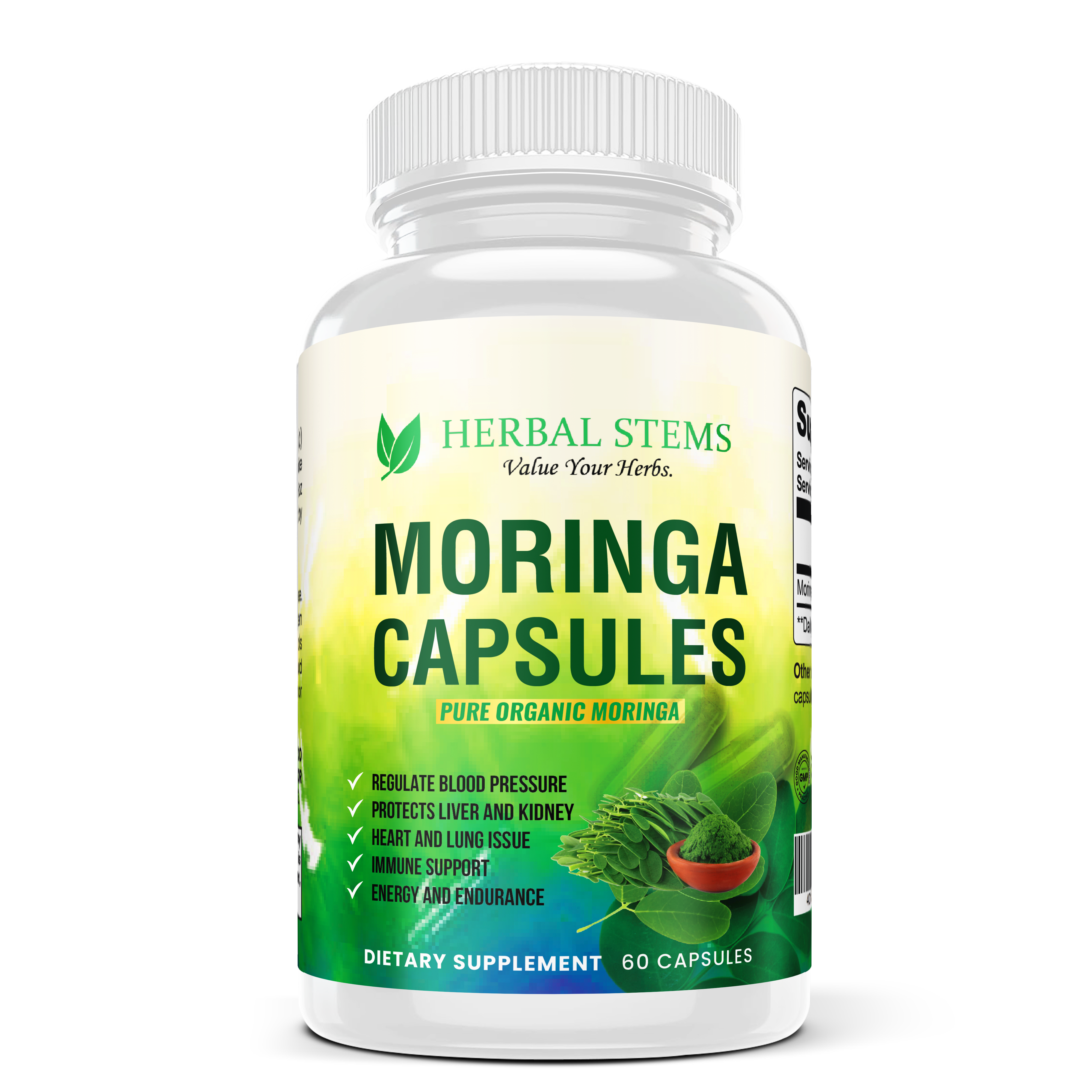 Moringa Oleifera Capsules | 60 Count | Organic Green Superfood